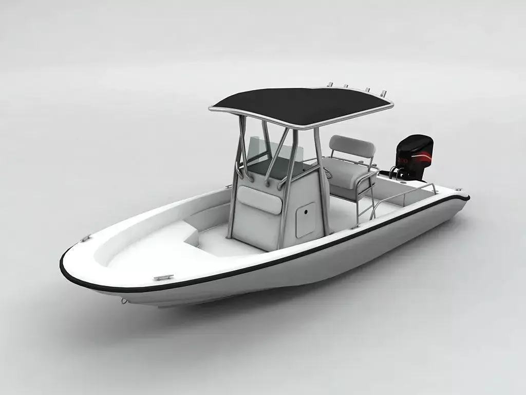 Fishing Motor Boat Boston Whaler 1 Low-poly 3D model