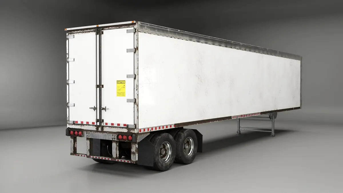 Old Dry Van Semi-Truck US Trailer 3D model