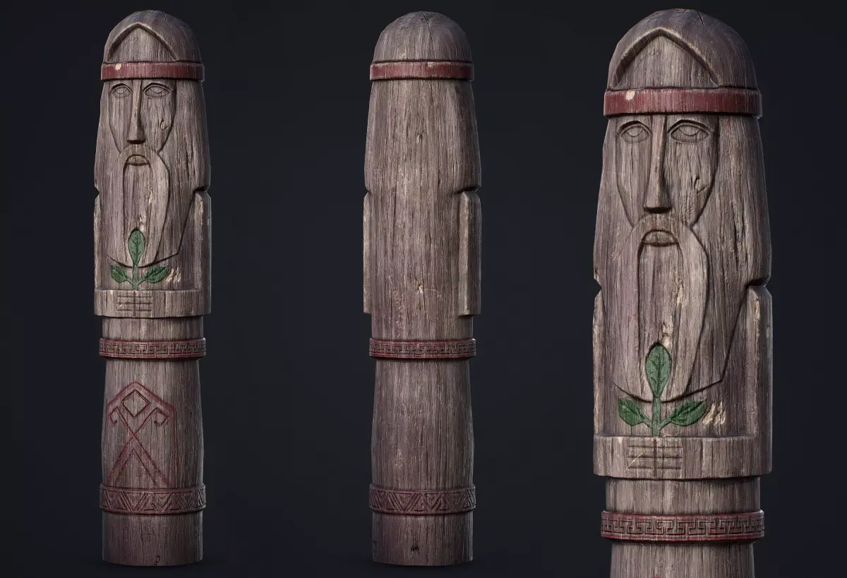 Wooden Totem 6 Low-poly 3D model