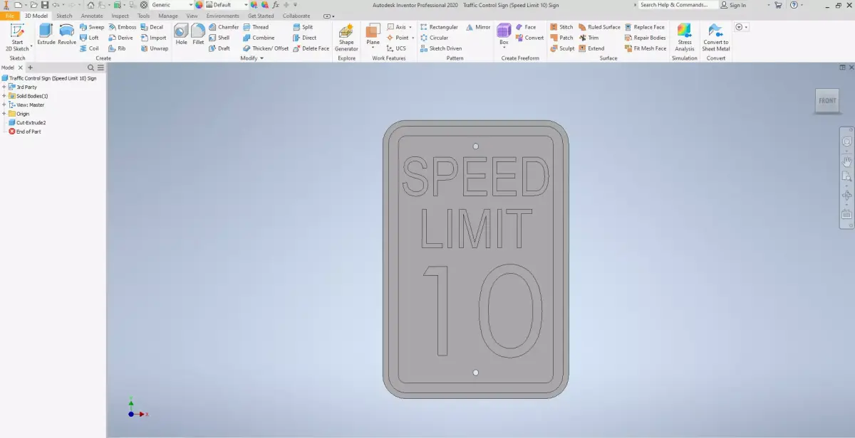 Traffic Control Sign with Speed Limits Free low-poly 3D model