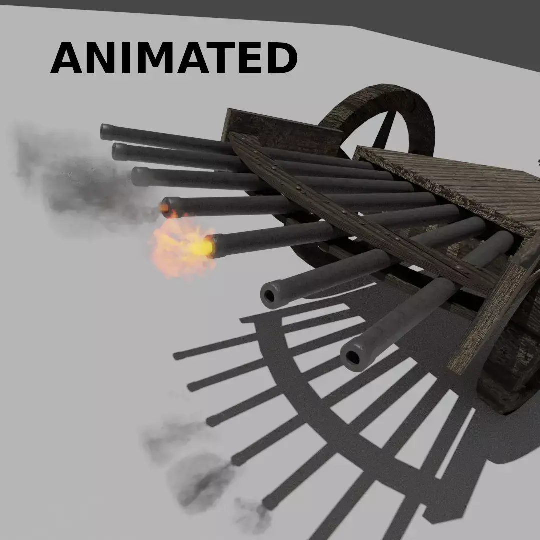 Machine Gun by Leonardo Da Vinci 3D model