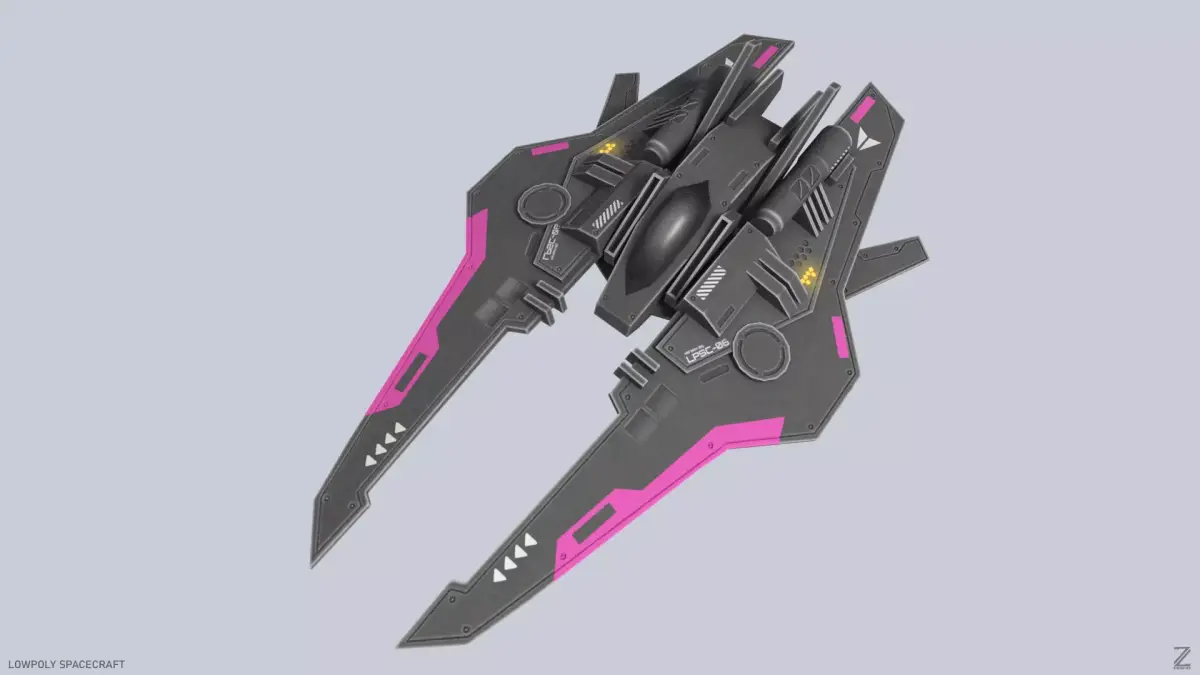 Low poly spacecraft Low-poly 3D model order