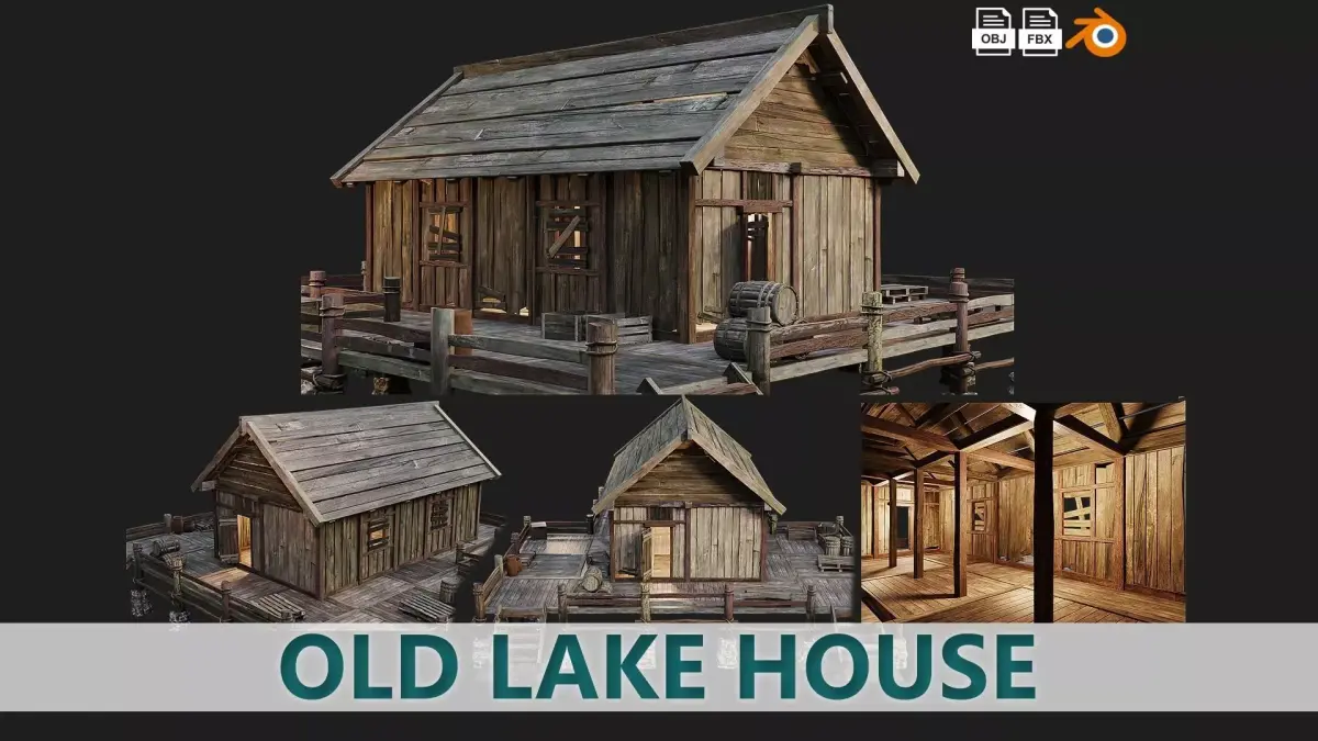 Old Lake House 24 PBR 4K GameReady Low-poly 3D model