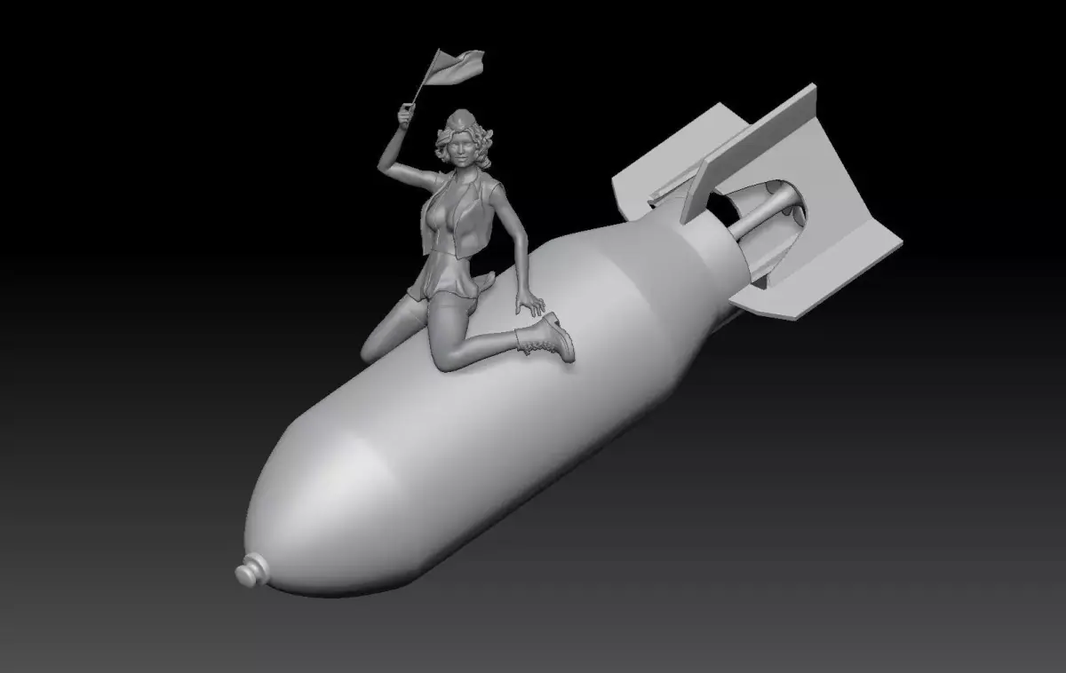 BOMB MILITARY PIN UP 3D print model