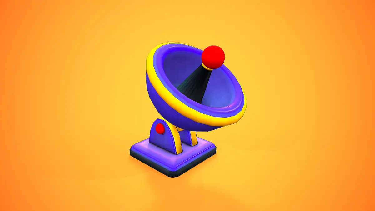 ANTENNA RADAR CARTOON STYLIZED Low-poly 3D model