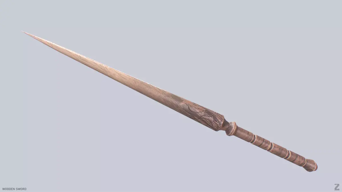Wooden sword Low-poly 3D model order