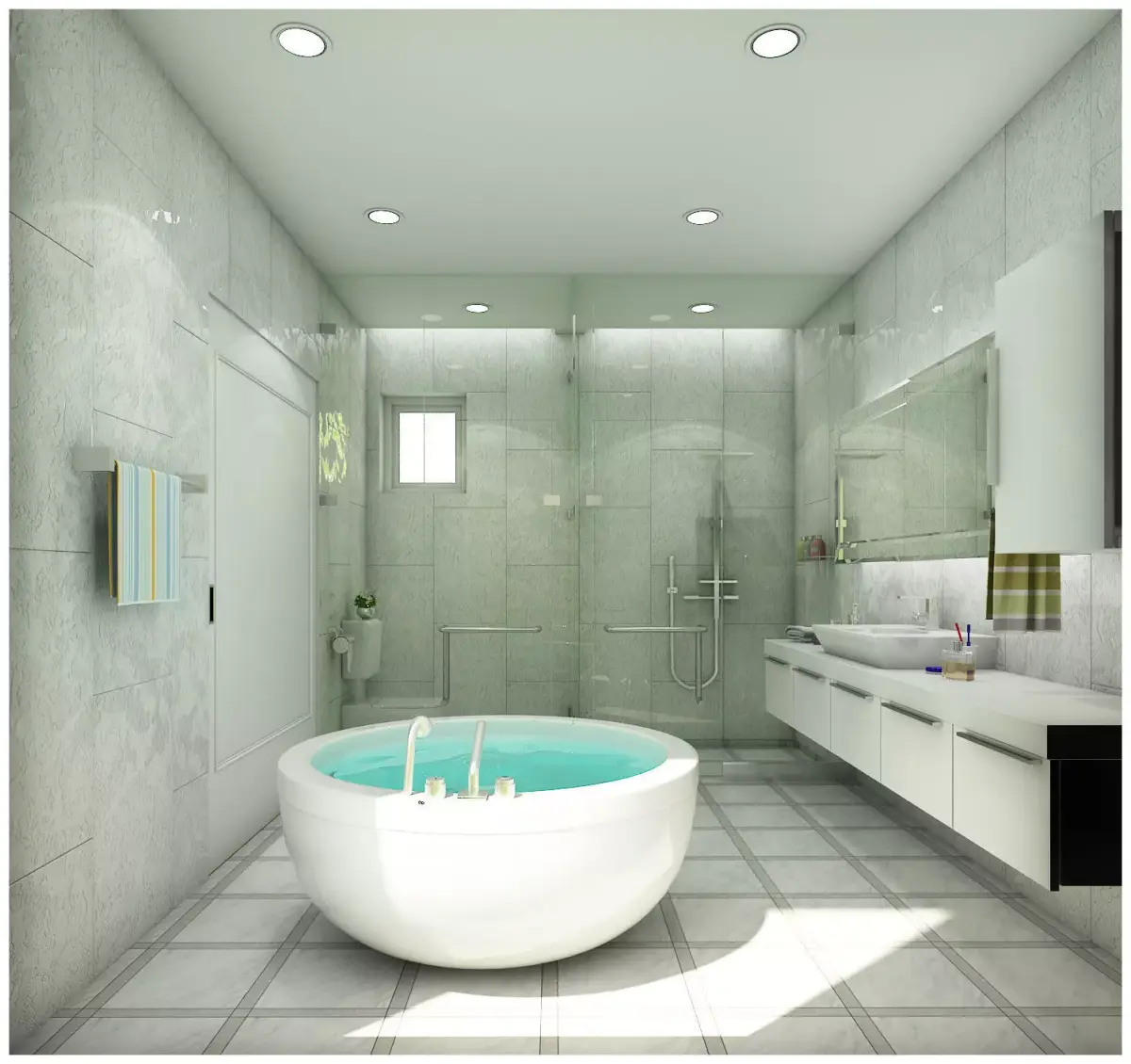 bathroom 1 with bathtub and sink 3D model