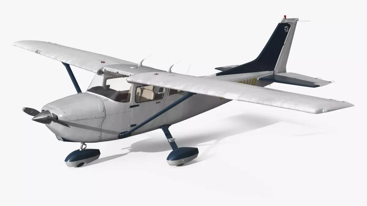 Cessna 172 Aircraft with Internal Frame and Engine 3D model
