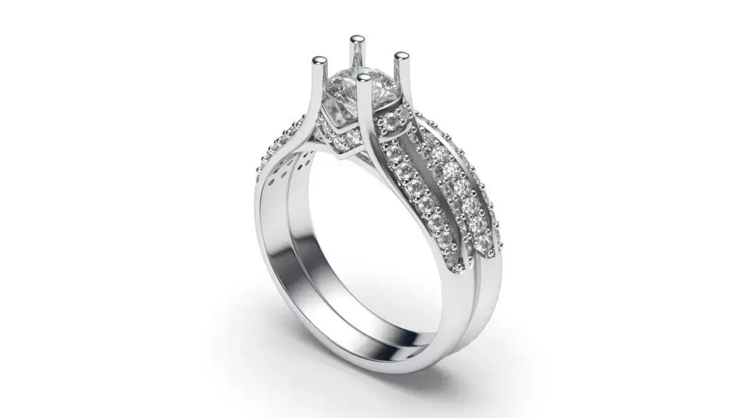 solitaire with ring sizes  8 part S85 3D print model