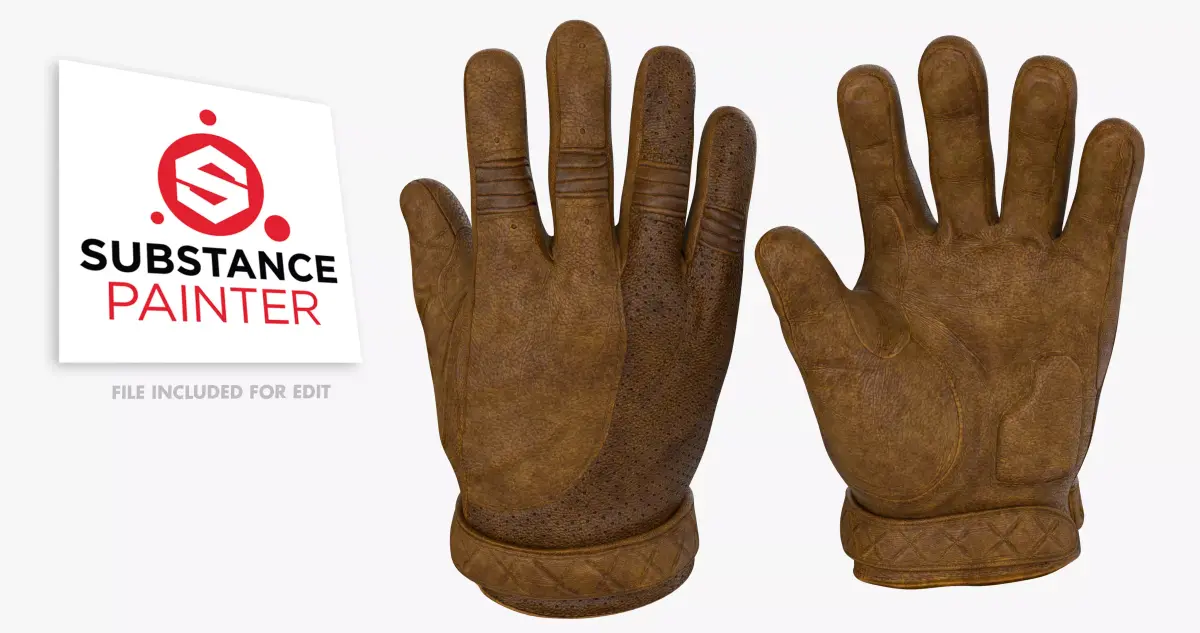 MOTORCYCLE GLOVE Low-poly 3D model