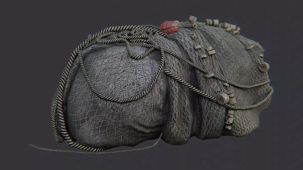 Fishing Nets Pile for Marine Setting Low-poly 3D model