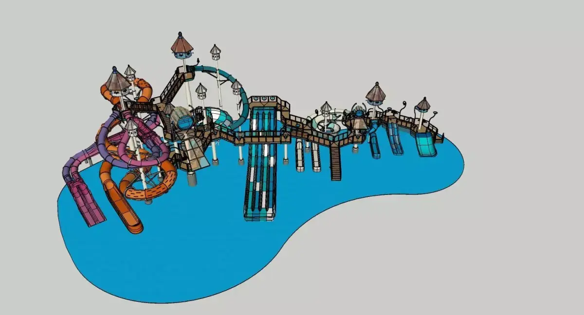 Water Park Slide Complex 13 3D model