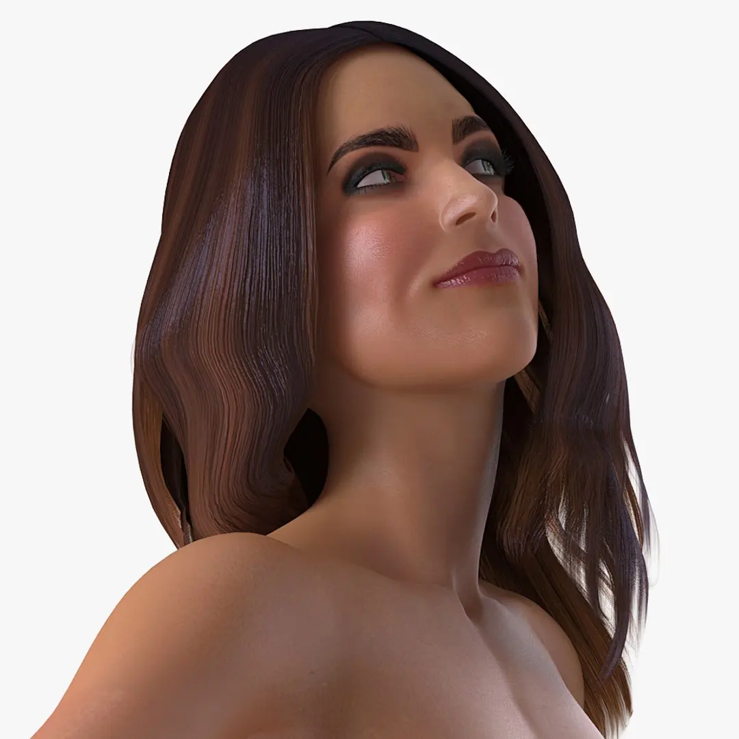 Nude Woman Rigged for Cinema 4D 3D model