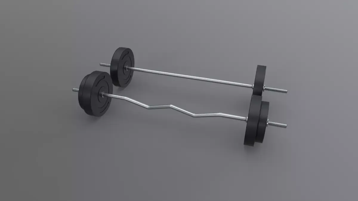 PBR Adjustable Barbell Set A1 Low-poly 3D model