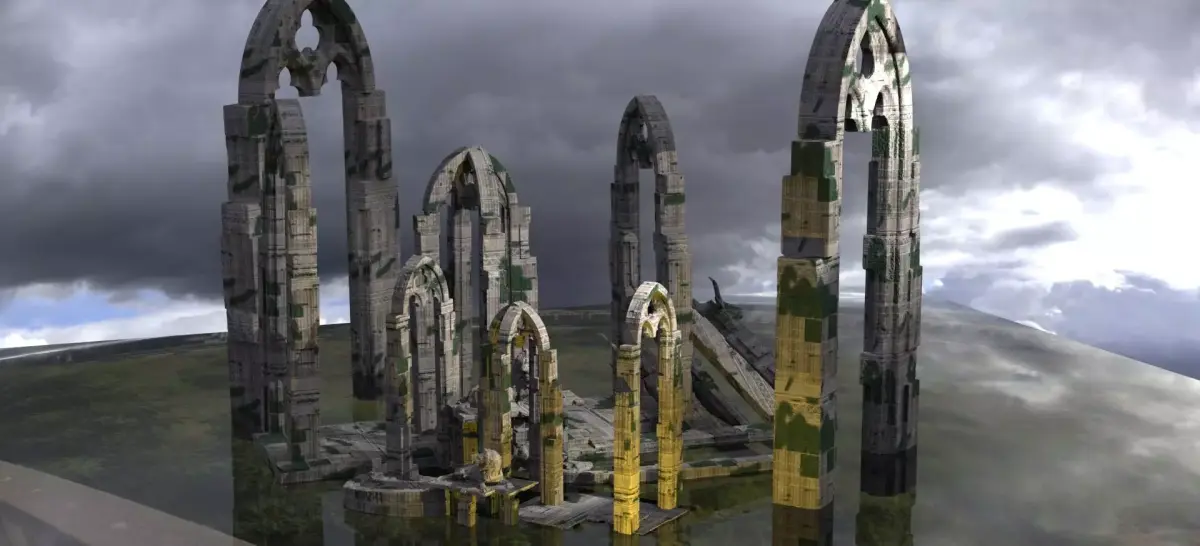 English Forest ruins extended 3D model