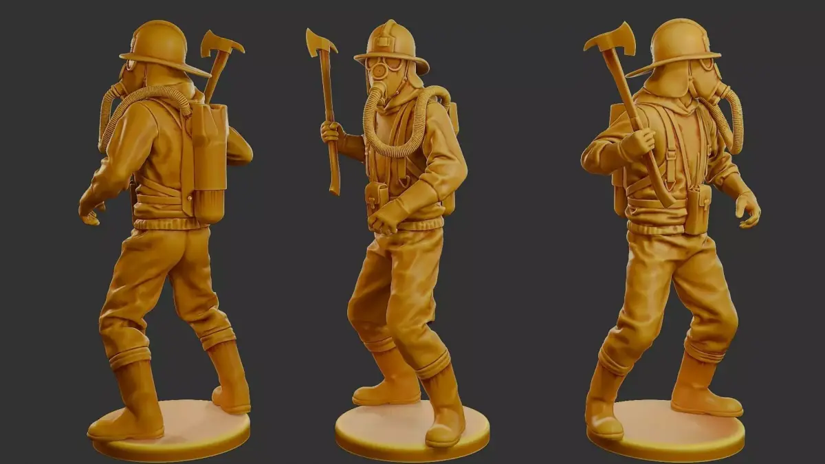 Czechoslovakian firefighter 90s 005 3D print model