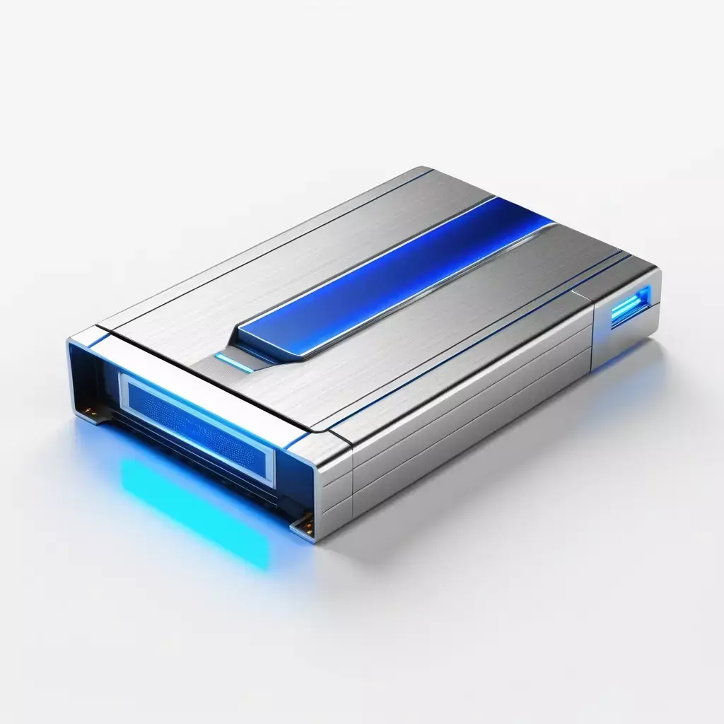Futuristic Silver Data Drive 3D model