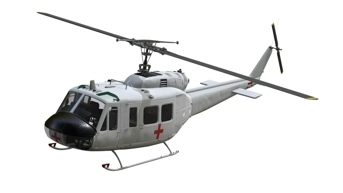 Civilian and Medical UH-1H huey Low-poly 3D model