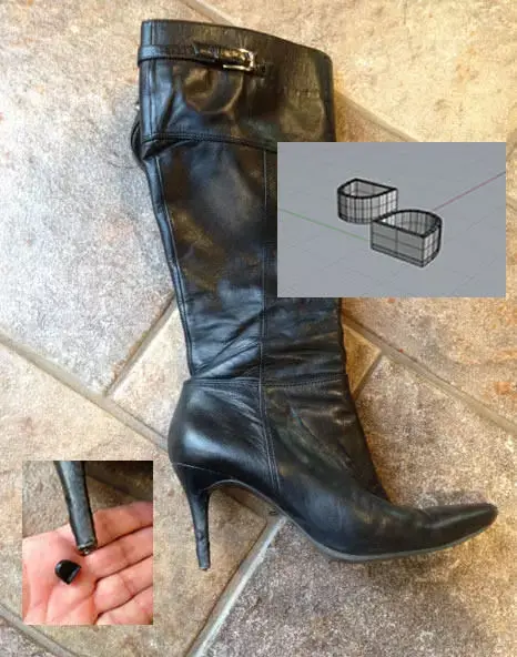 3D printable Woman Boot Heel 3D print model