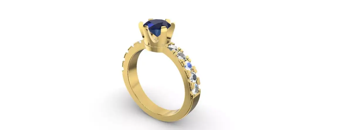 2 part engagement ring 3D print model
