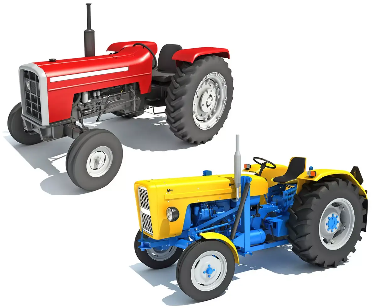 Old Vintage Farm Tractors 3D Model Pack