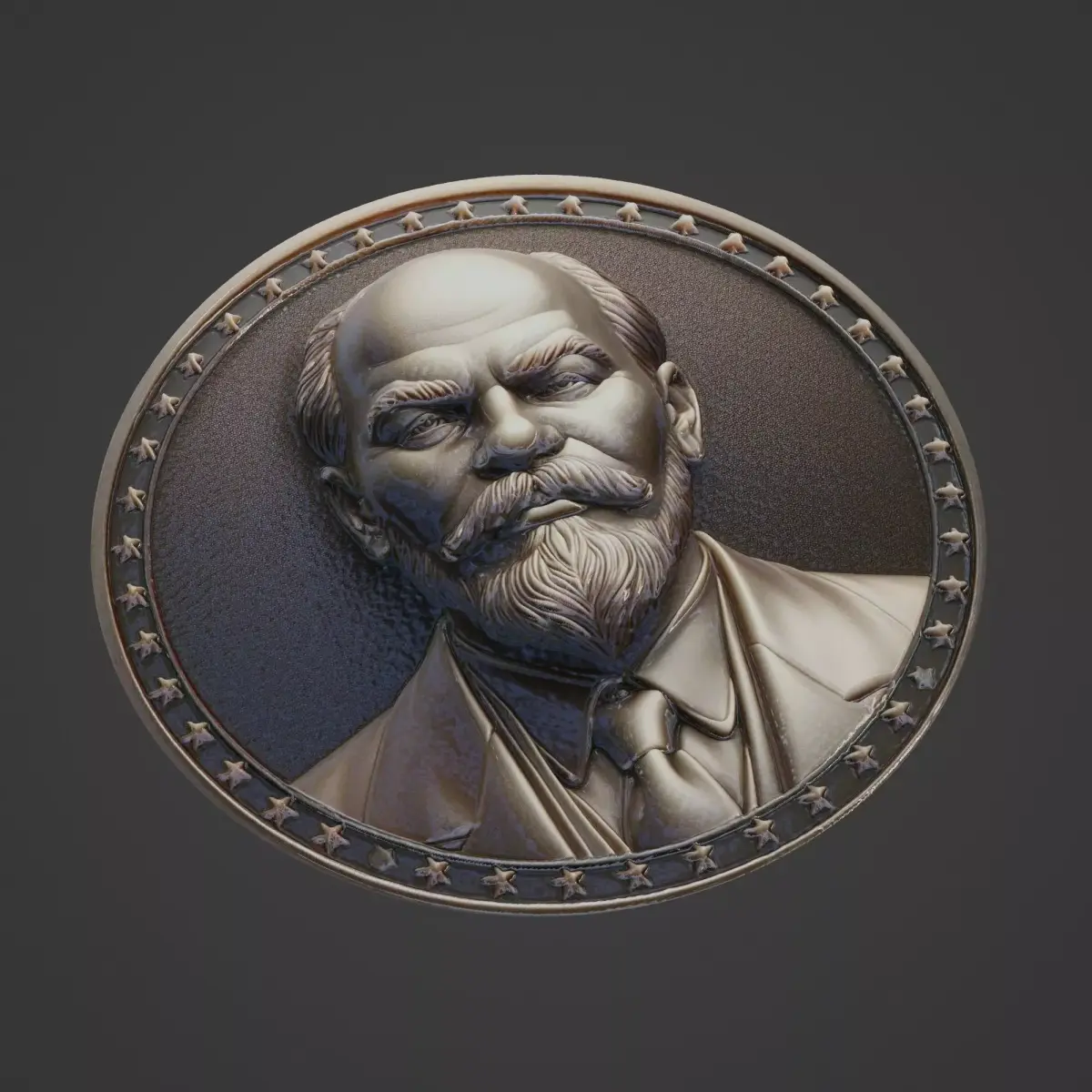 Vladimir Ilyic Lenin Medallion 3D print model
