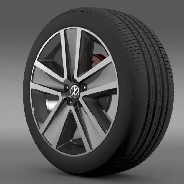 VW CrossPolo 2011 wheel 3D model