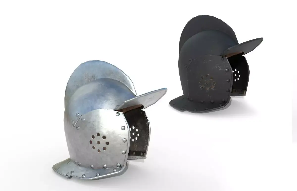 German burgonet helmet Low-poly 3D model