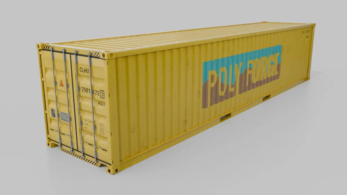 40ft Shipping Container - Customizable with Interior and Exterior 3D model
