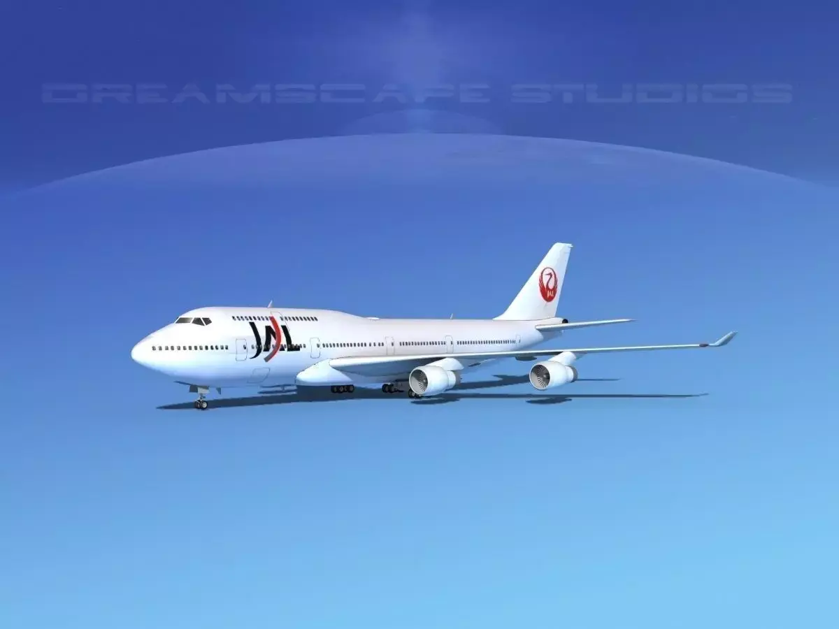 Boeing 747-400 Japan Airlines 3D model