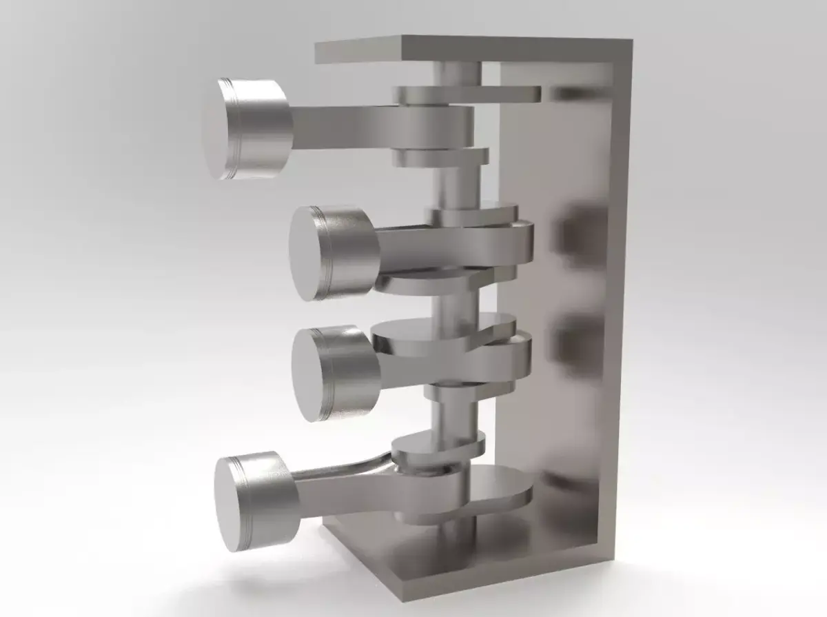 Piston - connecting rod - cranksaft Free 3D model