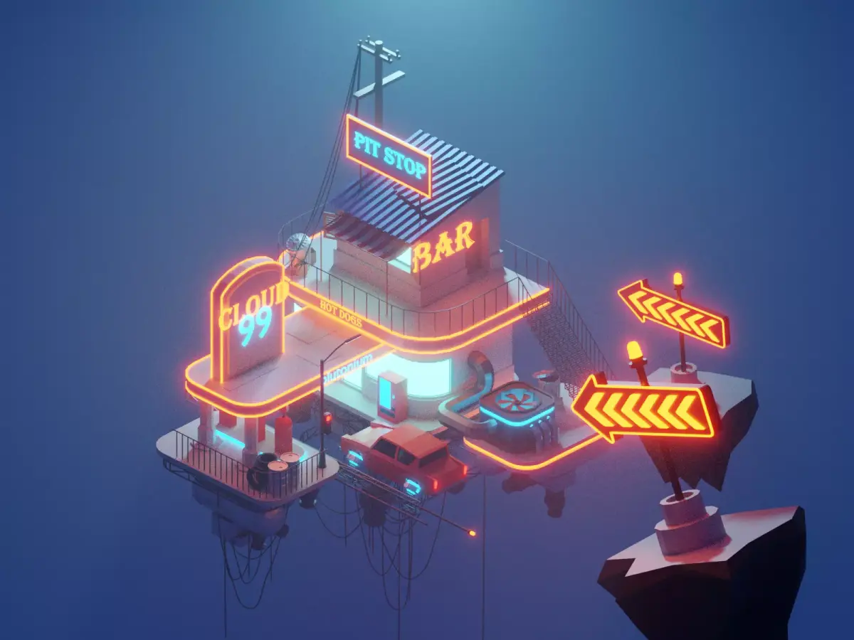 Cyber Space Bar  3D model