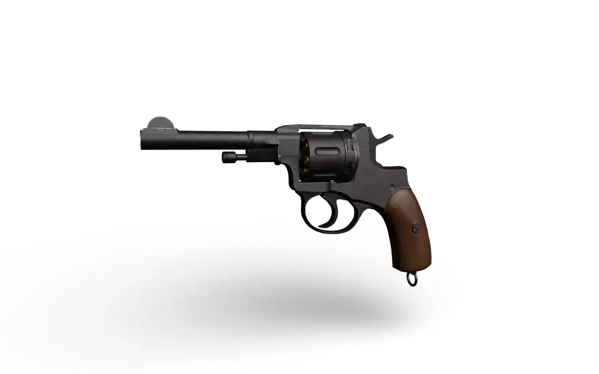 Nagant M1895 Revolver Low-poly 3D model