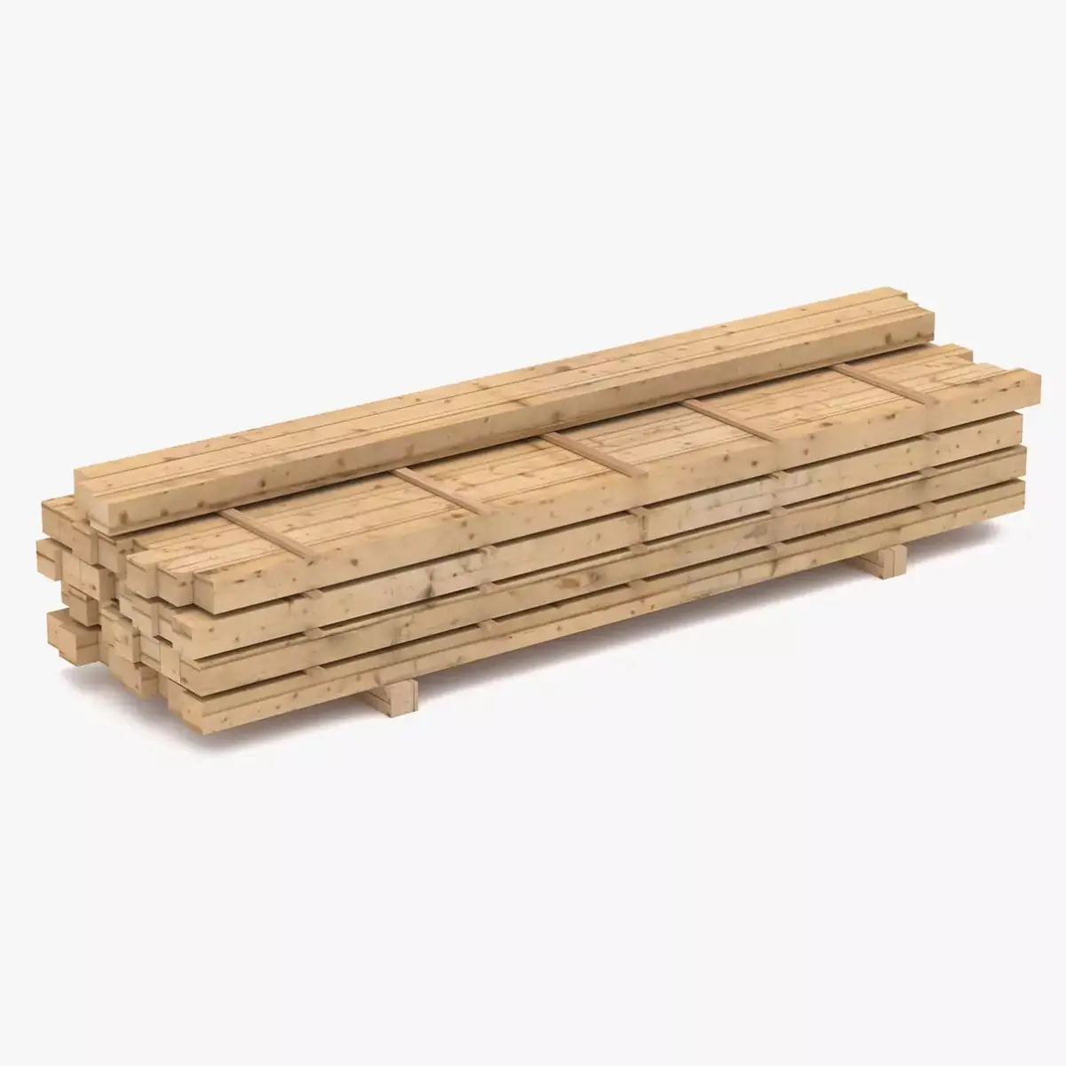 Wooden Beams 01 Low-poly 3D model