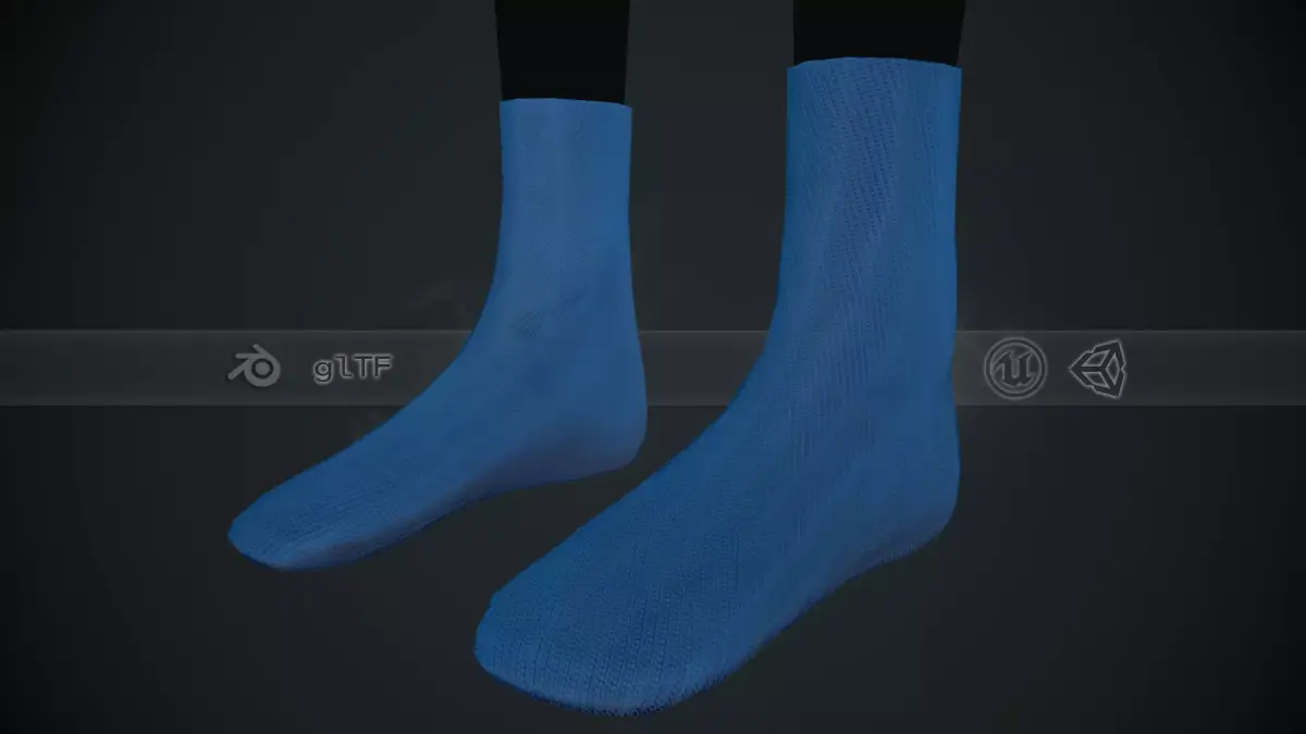 Blue Socks Style 4 Low-poly 3D model