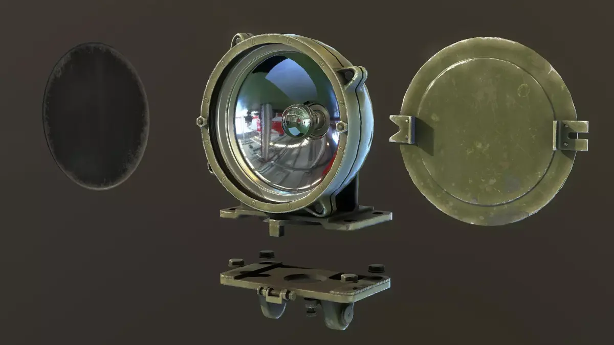 Tank Searchlight L-2G Low-poly 3D model