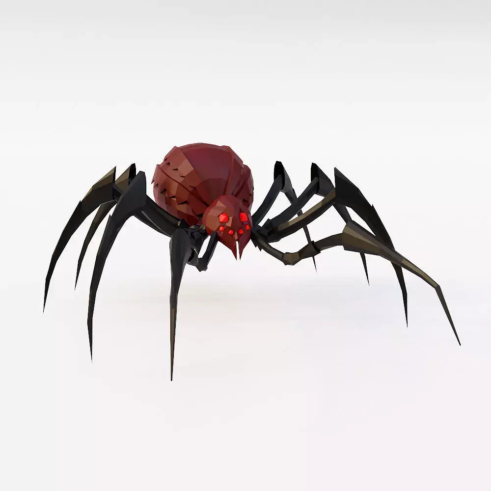 Spider 3d model with legs Low-poly 3D model