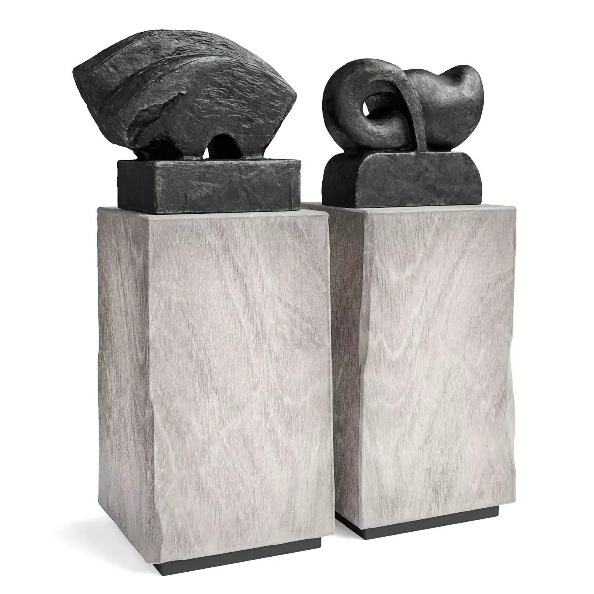Modern sculptures Bull and Fish Low-poly 3D model