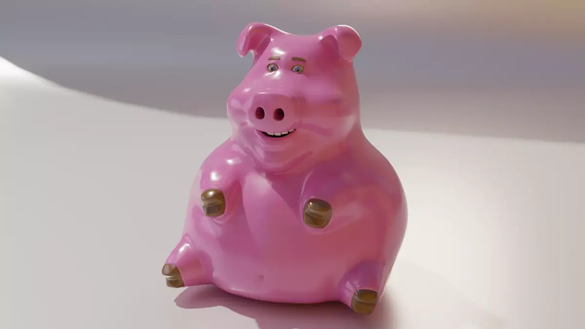 Pig ceramics  Low-poly 3D model