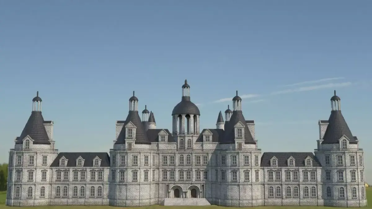 Low Poly Chateau-Castle - Inspired by Chateau de Chambord - PBR Low-poly 3D model