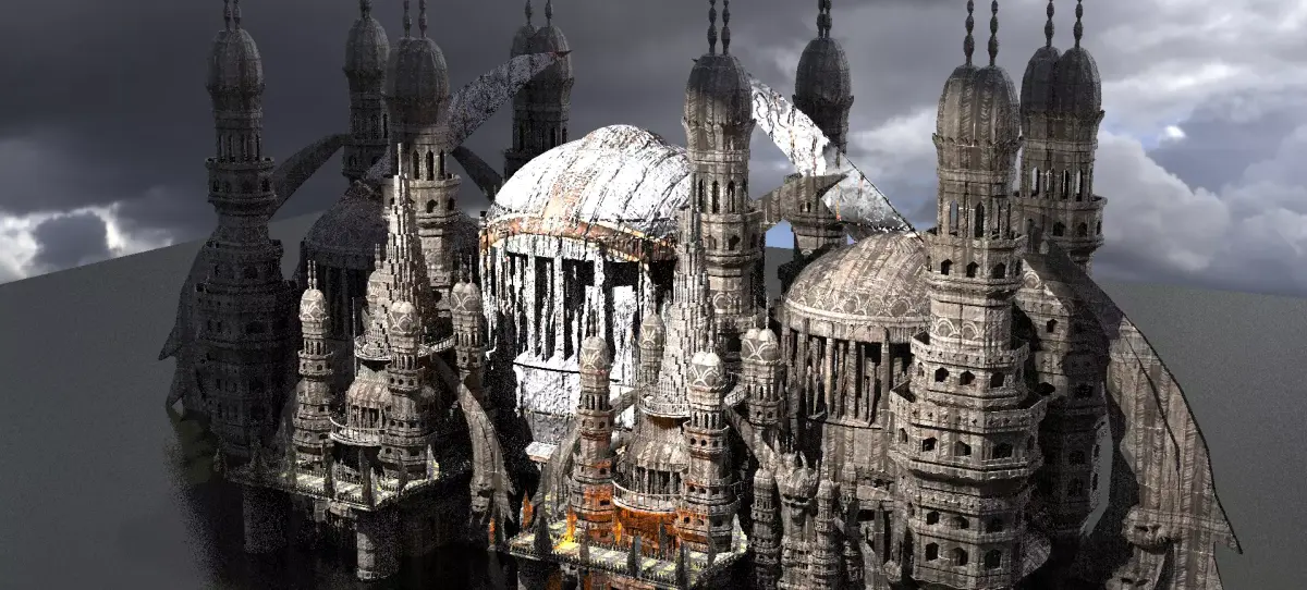 Oasis Temple Dark Temple walkways city 3D model