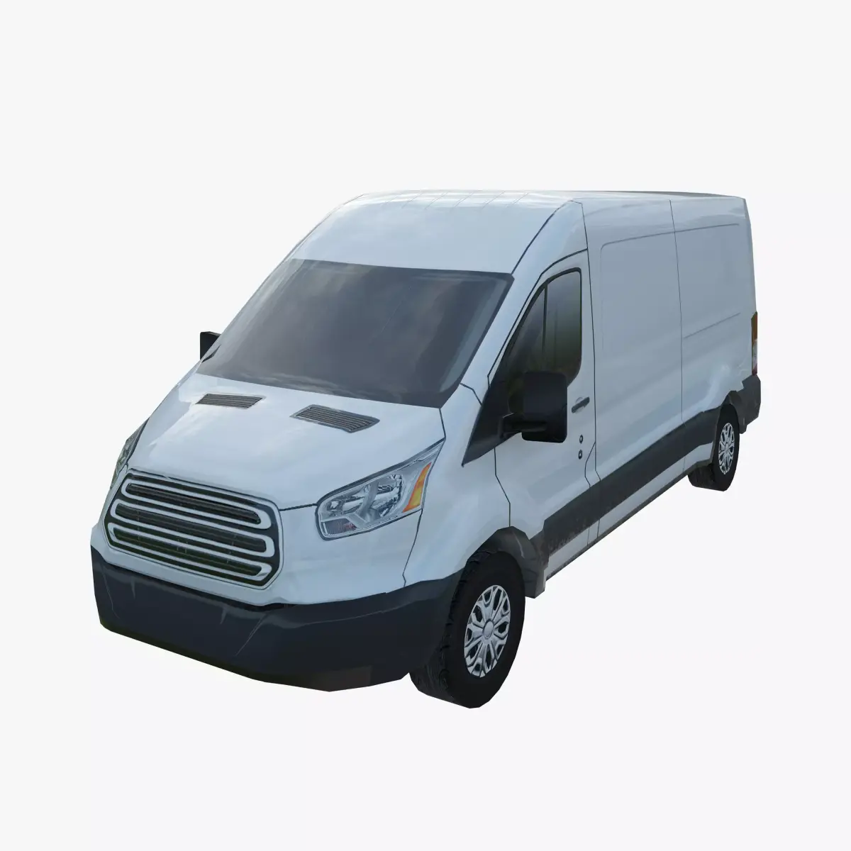American design Panel van low polygon model Low-poly 3D model