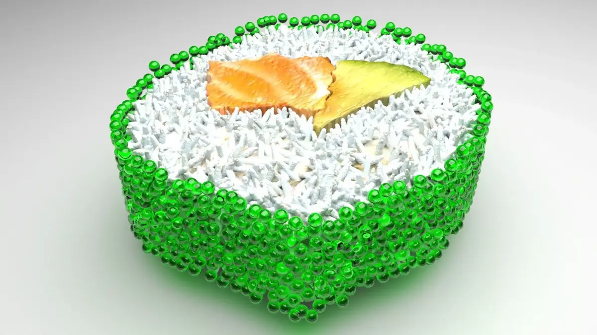 Sushi Roll With Green Caviars 3D model
