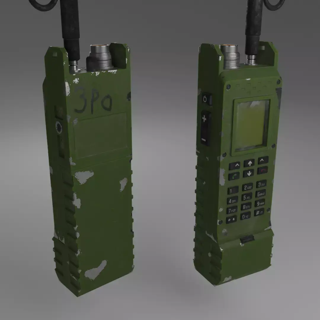 GAMEready military walkie-talkie or radio Low-poly 3D model