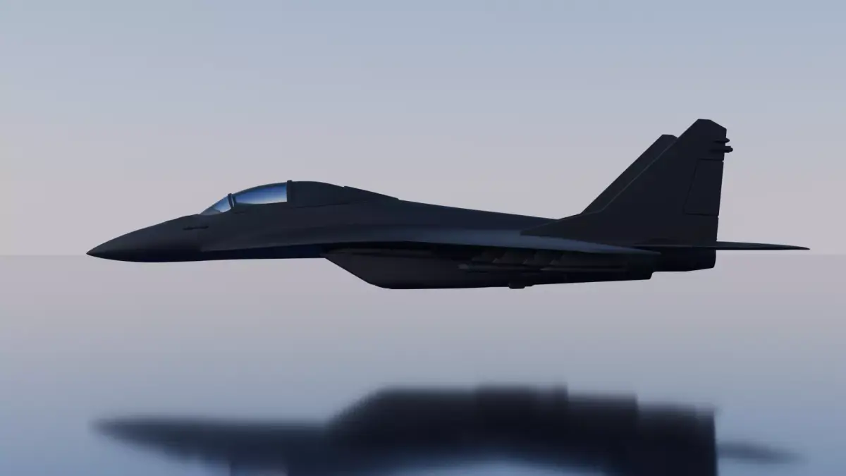 JET 3D fighter on water 3D model