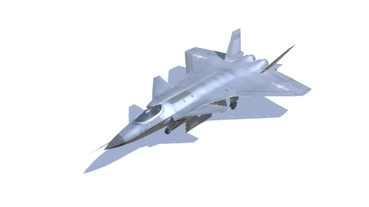 J-20 Black Eagle Jet Fighter Aircraft Low-poly 3D model