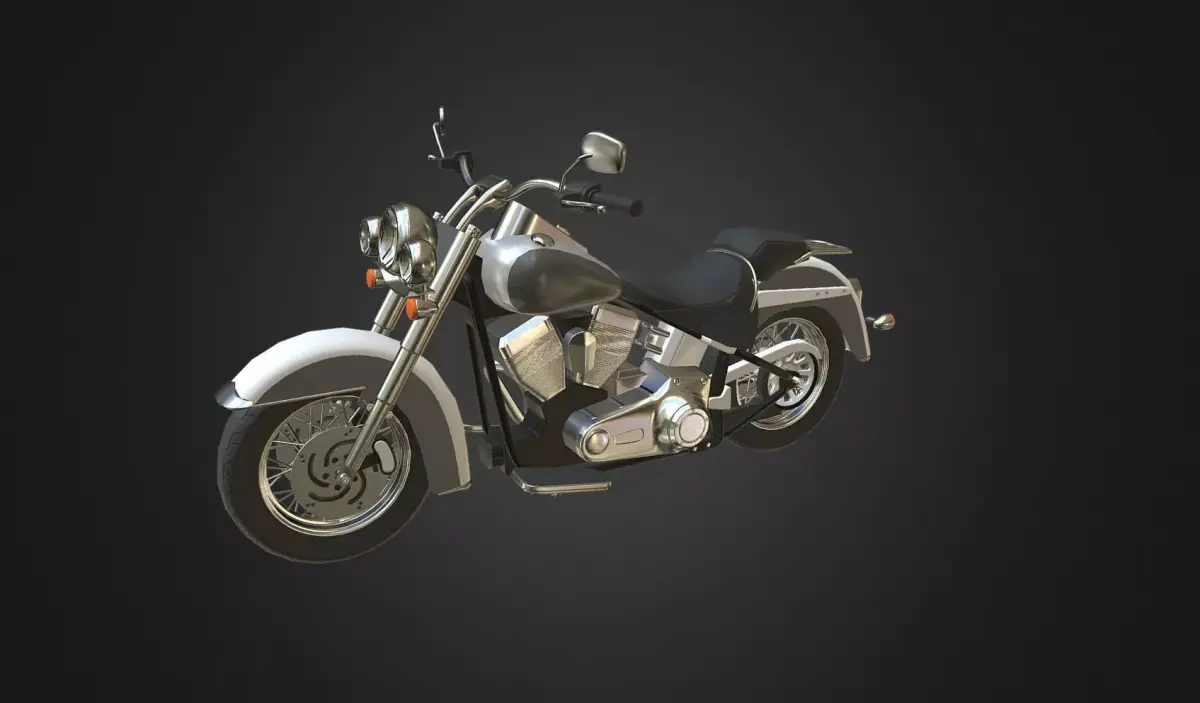 Harley-Davidson motorcycle Low-poly 3D model