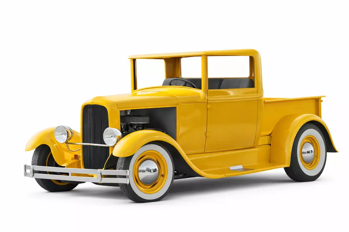 1930 Pickup Low Poly 3D Model with Textures Optimized Vintage  Low-poly 3D model