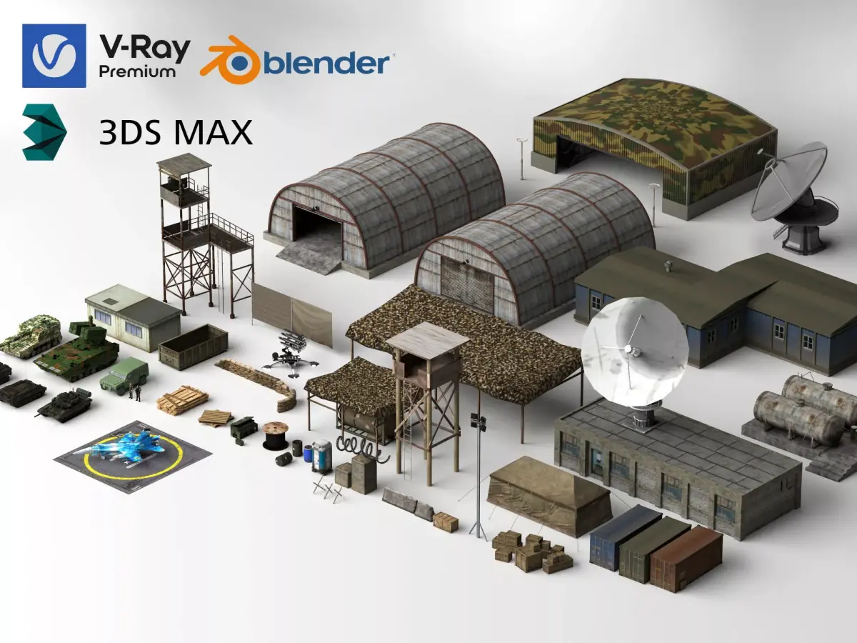 Military Base Outpost Game Environment Modular Collection 3D model