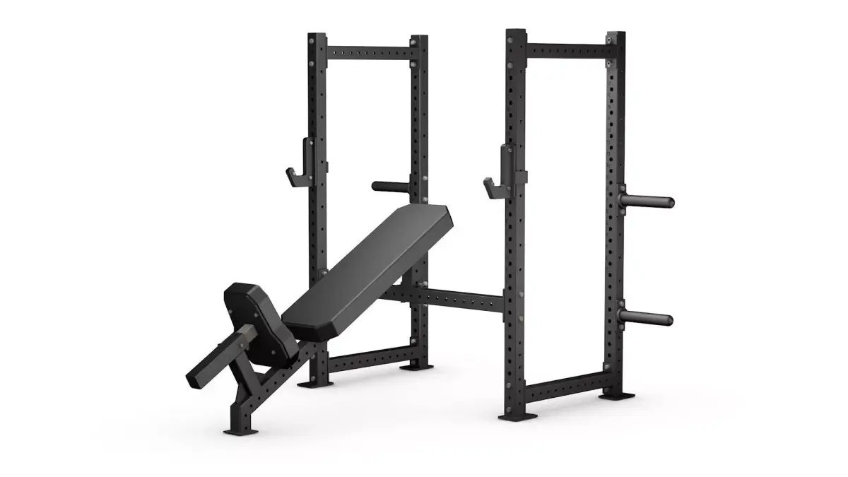 Half rack with an adjustable incline bench Low-poly 3D model